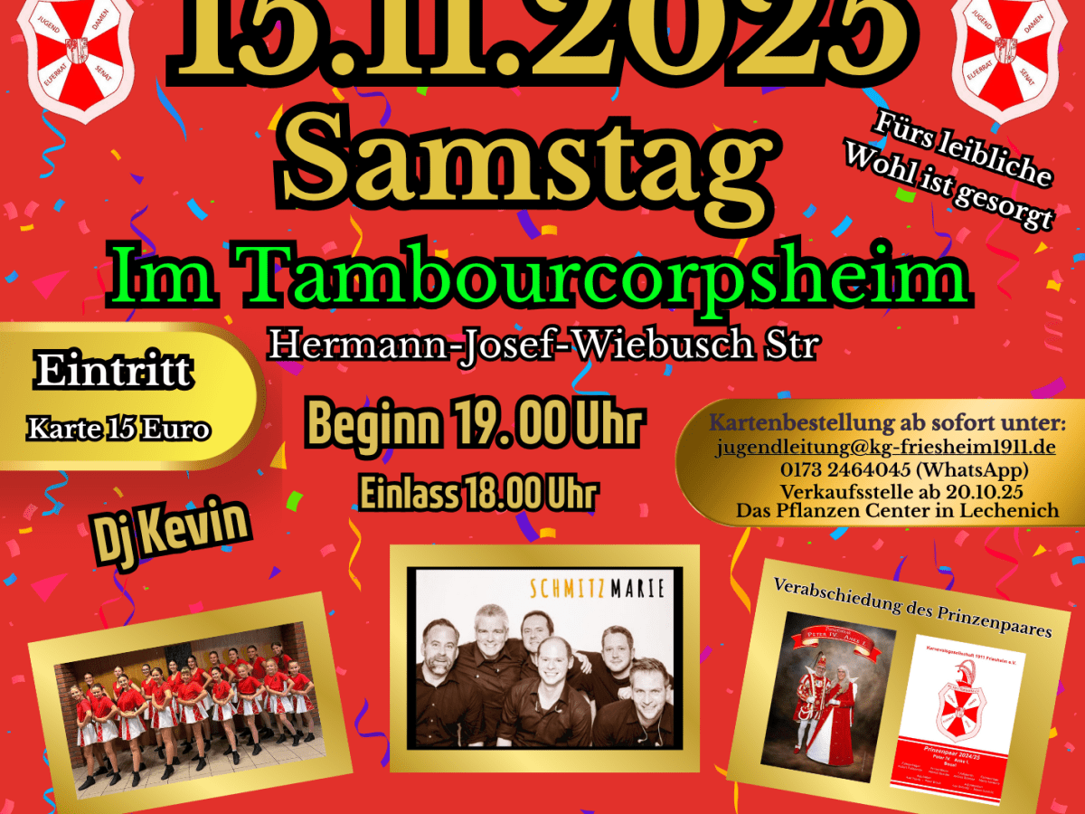 Pressemitteilung der KG 1911 Friesheim&nbsp;e.V.